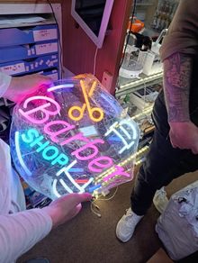 Neon LED BarberShop Sign SCISSORS Business Office etc