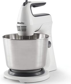Classic Combo Stand and Hand Mixer | Electric Hand Whisk and Stand Food Mixer | 3.7 Litre Stainless Steel Bowl | Swivel Control, Whisk, Dough Hooks and Beaters (FREE POSTAGE)