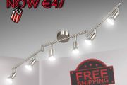 NEW SALE | LED Ceiling Light Rotatable, 6 Way LED Ceiling Spotlight, Matt Nickel &amp; Swivelling Design, Including 6 X 4W GU10 LED Bulbs (450LM, Cool White 6000K),for Kitchen, Living Room, Bedroom