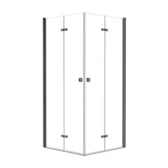 Square Shower Cabin Gun Metal 90x90