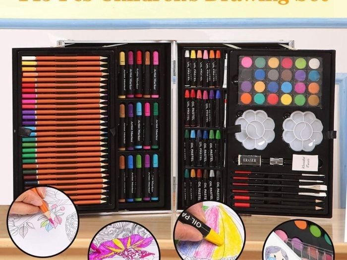 NEW SALE | 145 Pcs Professional Art Set - Deluxe Art Set Artists Sketching & Colouring Case (MULTIPLE COLOURS)