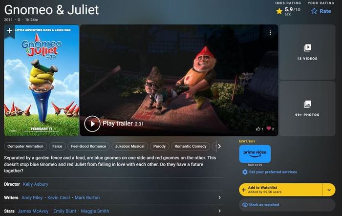 Gnomeo & Juliet (2011) DVD