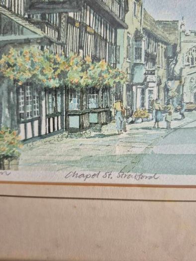 Pair of Framed Martin Goode Limited Edition Prints Stratford upon Avon Street Scenes