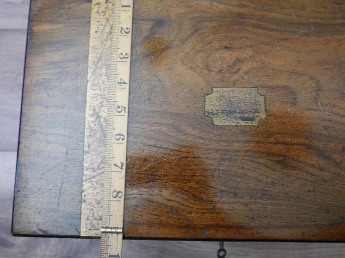 Antique Victorian  Brass Bounded Writing Box (WITH A KEY) 16" X 9" X 6,5"