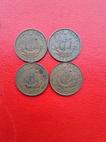 4 British Halfpennies in Sequence 1963/4/5/6