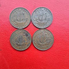 4 British Halfpennies in Sequence 1963/4/5/6