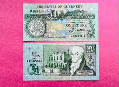 Guernsey. 1 Pound 1991 Pick 52b unc