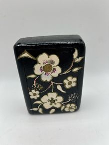 Vintage Hand-Painted Kashmiri Lacquer Sliding Trinket Box