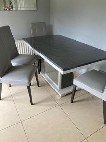 Italian leather kitchen chairs, table