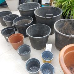 Bundle of various garden planter pots.