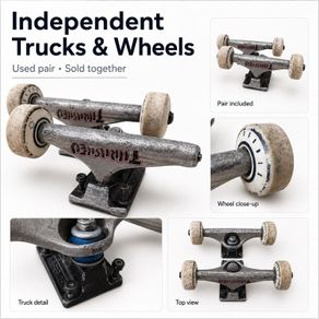 Independent Truck Co Skateboard Trucks & Wheels Used Pair Ready to Fit
