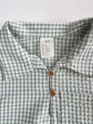 H&M 2 Piece Cotton Seersucker Set 6-9 Months, 74cm