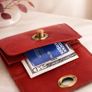 Premium Genuine Leather Wallet for Women Stylish Red Clutch Wallet with Button Closure Image 3