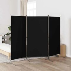 3-Panel Room Divider Black 260x180 cm