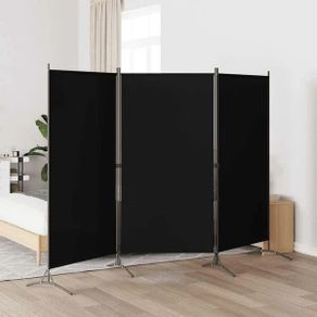 3-Panel Room Divider Black 260x180 cm