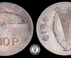 [#2392] - Ireland 1969 | Irish 10p | 10 Pence | Salmon | KM.23 | TONED
