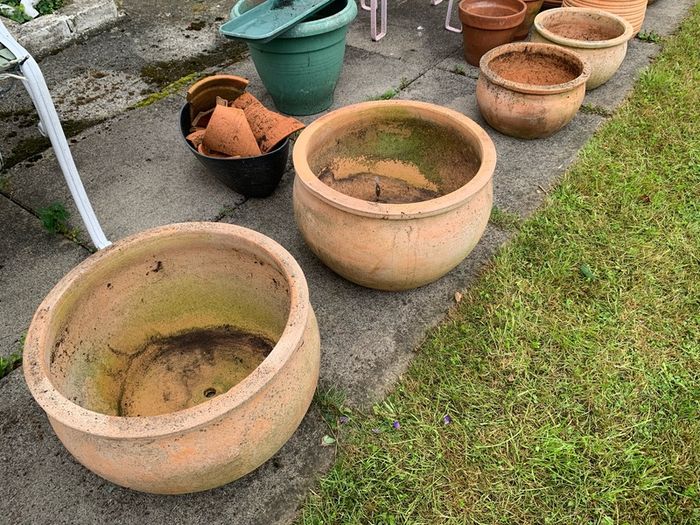Mixed set of 11 terracotta pots