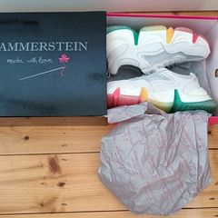 Hammerstein White Chunky Trainers with Multicolour Sole - Size 40