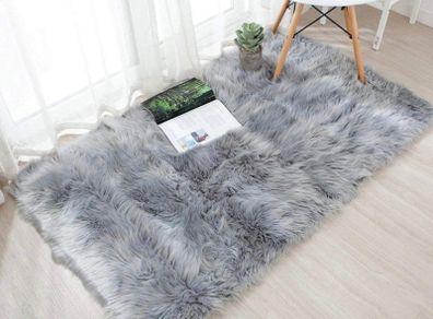 Fluffy Rug, Queta Soft Bed Rug Faux Sheepskin Rug Runner for Living Room Nursery Bedroom Sofa Mat Car Bedside Rug (FREE POSTAGE)