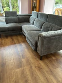 L shaped one recliner sofa