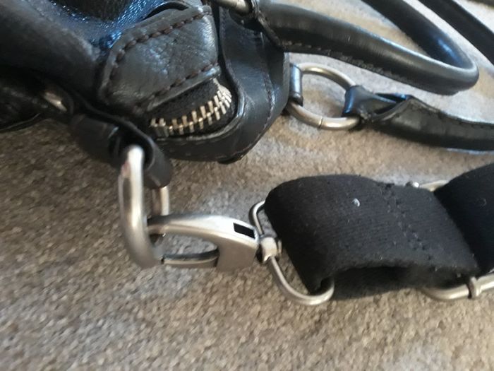 Black Fossil Leather Handbag