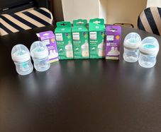 Philips Avent Glass + Phillips anti-colic  Natural Response Baby Bottles
