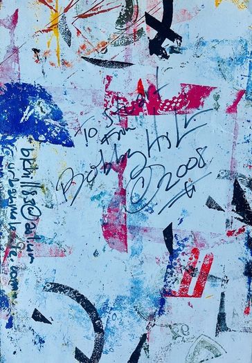 Original signed mix media painting by New York artist Bobby Kareem Hill