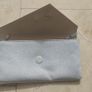 LK Bennett White and Ice blue lizard-effect leather clutch bag. Made in Italy. Image 3