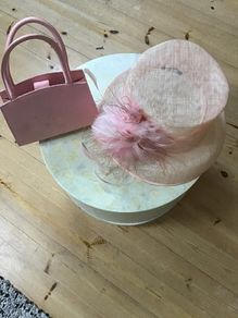 Wedding / Race Day / Occasion Accessories - hat and bag - dusky peach colour