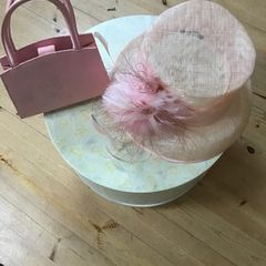 Wedding / Race Day / Occasion Accessories - hat and bag - dusky peach colour