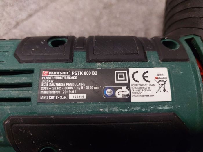 Parkside PSTK 800 B2 800W Jigsaw with Case Fully Working