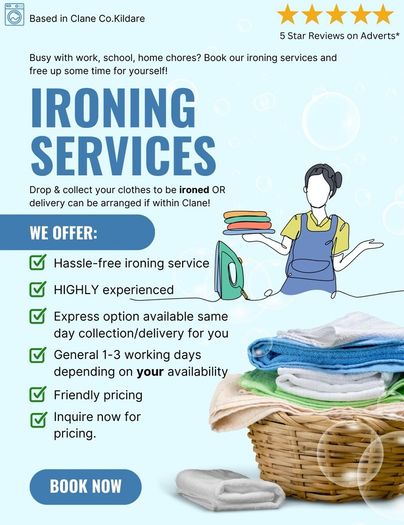 Ironing Service Available! Highly Experienced Hassle Free