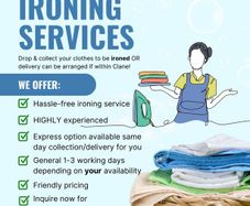 Ironing Service Available! Highly Experienced Hassle Free