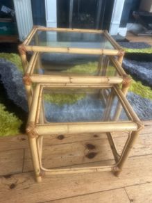 quality bamboo nest of side tables