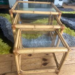 quality bamboo nest of side tables