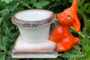 Vintage Goebel Ceramic Terrier Dog Candle Holder Figurine
