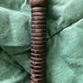 Heavy ornate brass ? headed hatchet with wooden handle Image 5