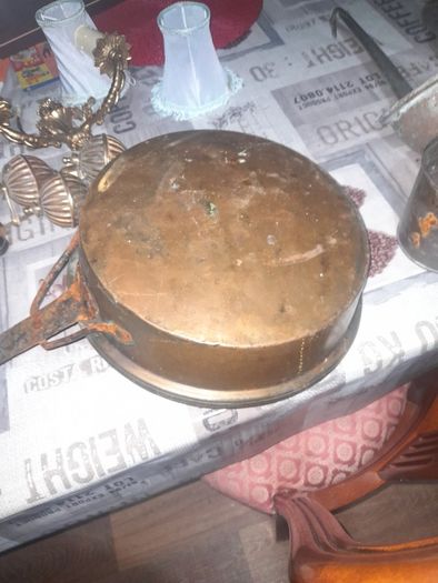 Large Antique Copper and Iron Deep Pan around the 19th or early 20th century, Postage Available or Collection on all my items