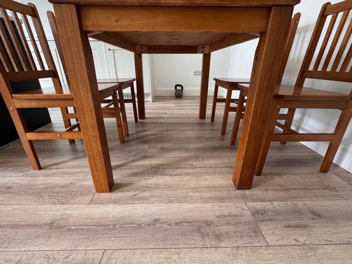 Solid Wood Dining Table and 4 Chairs