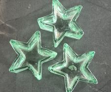 Set of 3 beautiful 5-point star-shaped glass dishes / candle holders
