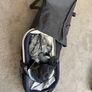 Uppababy vista basinet with rain cover fly cover had to storage and adapters for buggy to make it a double buggy Image 5