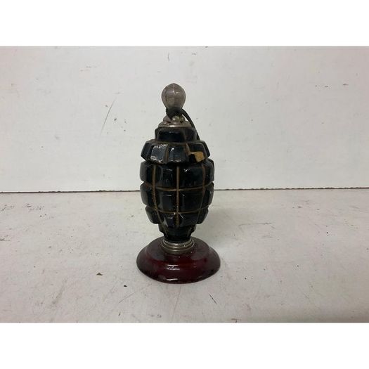 Trench Art WW1 Hand Grenade Desk Inkwell Ceramic Inset.