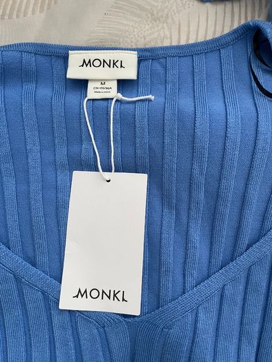 Monki Blue Ribbed Knit Midi Dress - New with Tags - Size M