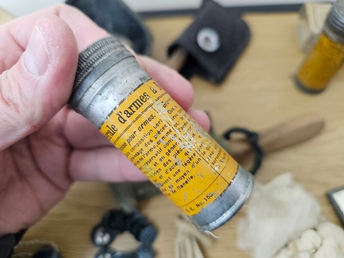Original Swiss Army Military Issued Maintenance Cleaning Kit from 1950s Collectable Militaria