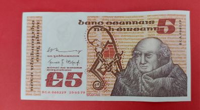 Irish 1979 "Scotus"  Five pound banknote in A/UNCIRCLULATED condition