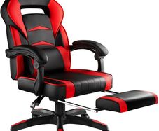 Computer Chair, Gaming Executive With Footrest Red