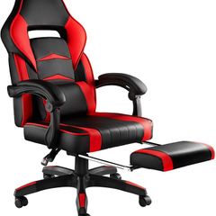 Computer Chair, Gaming Executive With Footrest Red
