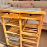 Solid wood kitchen trolley with Tiled top. Image 4