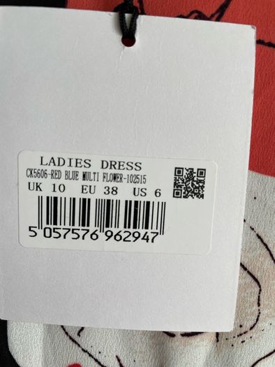 Glamorous Red Blue Multi Floral Mix Dress size 10