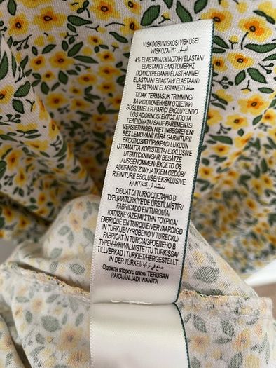 M&S yellow mix floral  dress size 16 - New